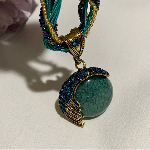 Bohemian Cats Eye Rhinestone Necklace - Picture 4 of 7